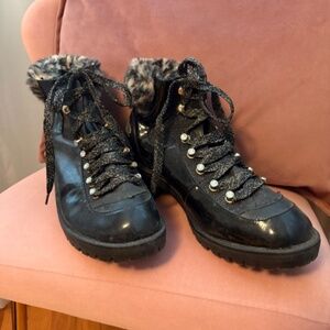 Juicy Couture faux Leather and fur Booties